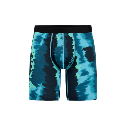 MoveMe Long Boxer Brief w/ Fly | Teal Tie Dye