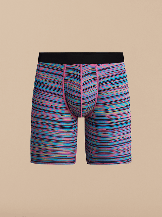 MoveMe Long Boxer Brief w/ Fly | Static Stripes