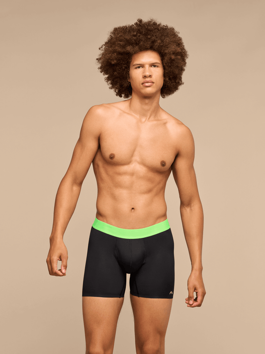 Breathe Boxer Brief w/ Fly | Black/Electric Lime