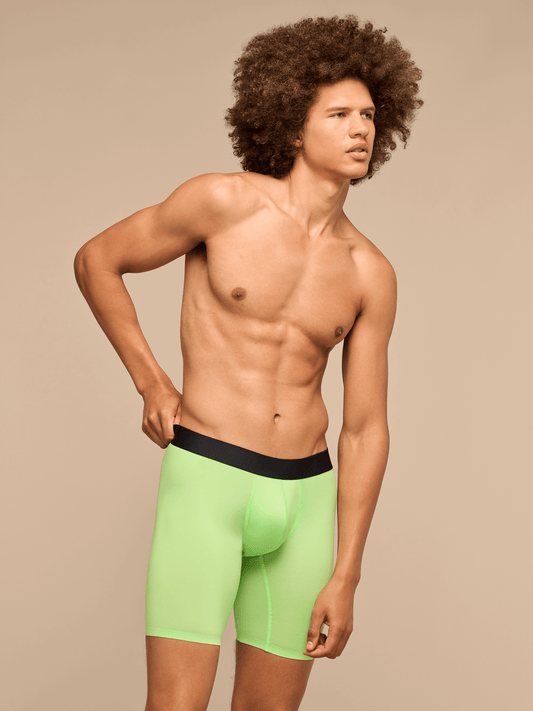 Breathe Long Boxer Brief w/ Fly | Electric Lime