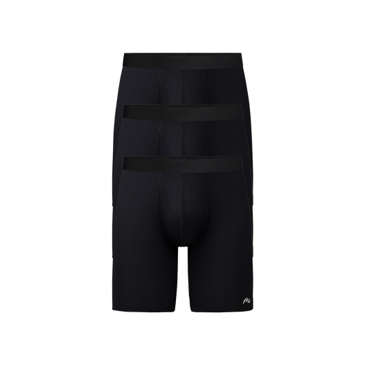 Breathe Long Boxer Brief w/ Fly 3-Pack | Black Pack