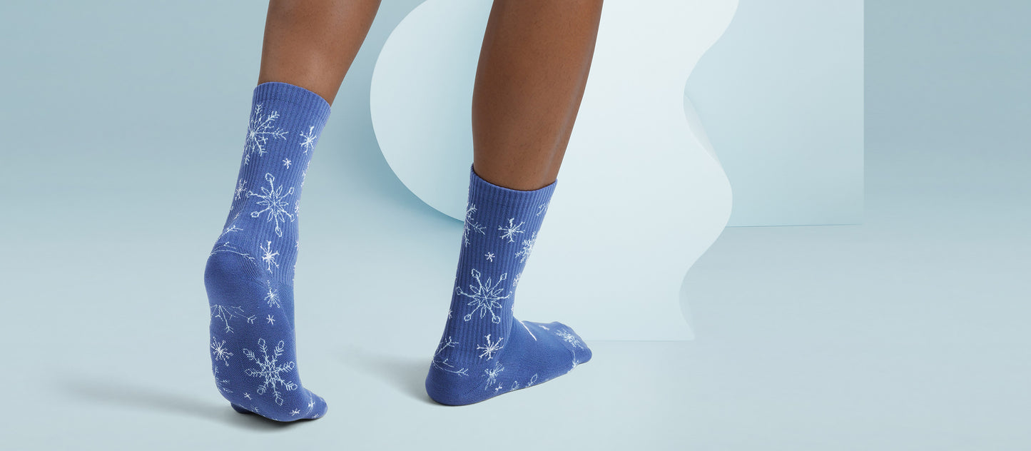 MoveMe Crew Sock | Snowflakes