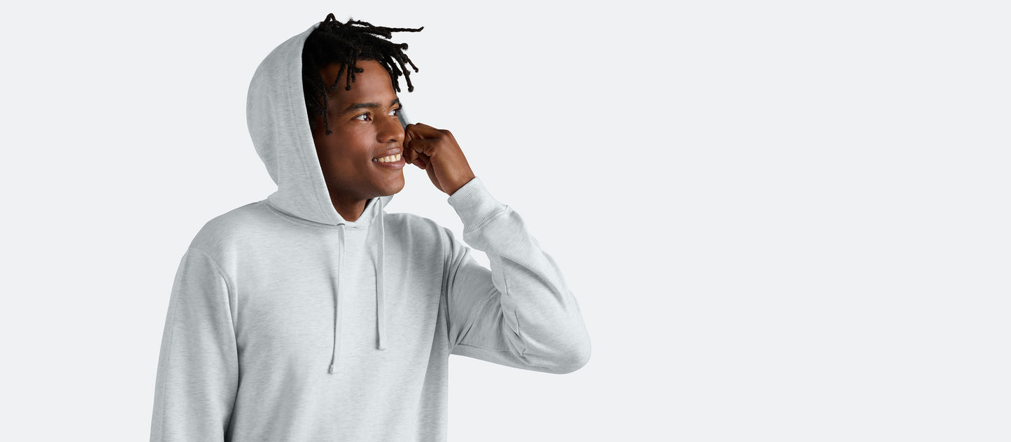 Men's French Terry Pullover Hoodie | Light Heather Grey