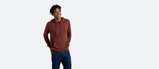 Men's French Terry Pullover Hoodie | Heather Burgundy