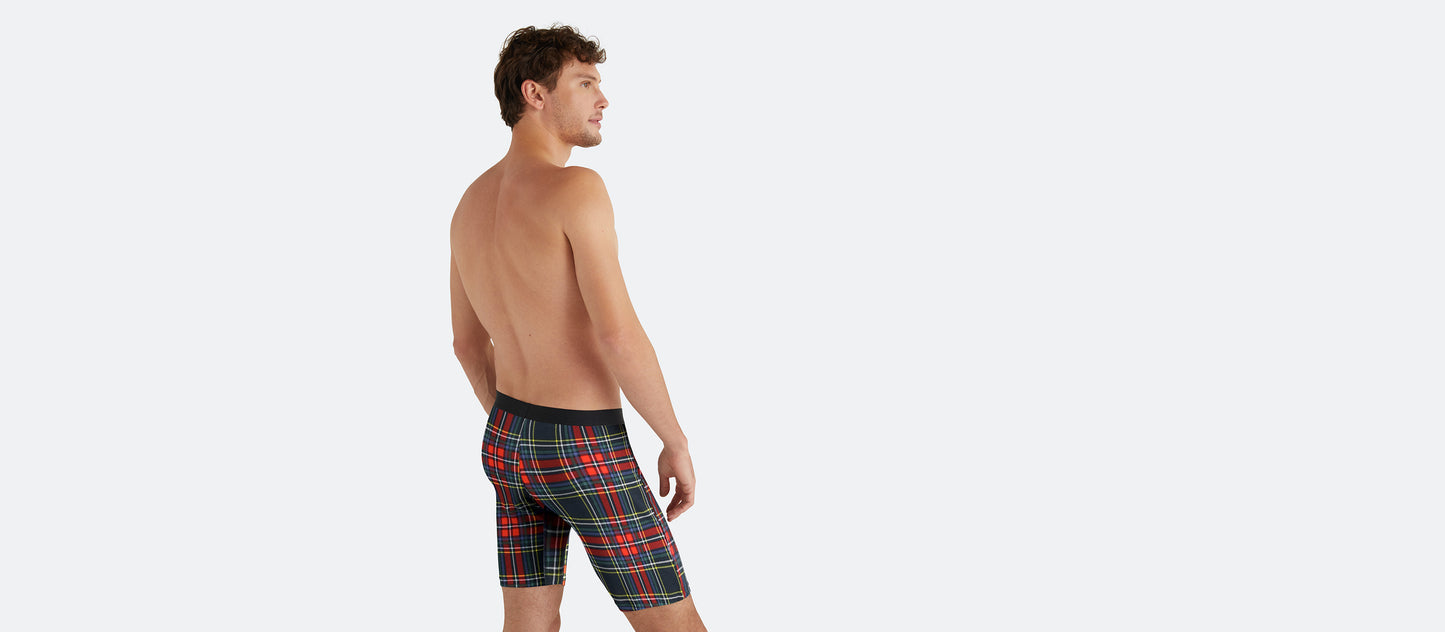 Long Boxer Brief w/ Fly | Festive Plaid