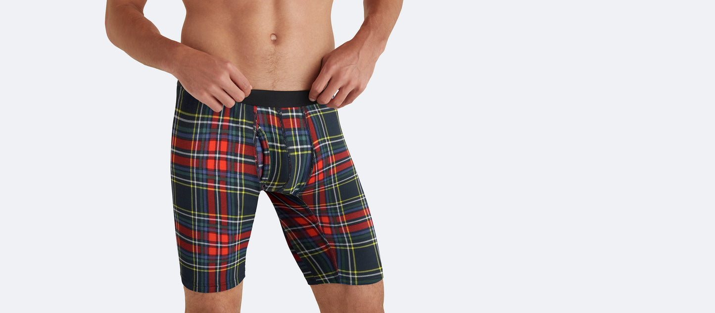 Long Boxer Brief w/ Fly | Festive Plaid