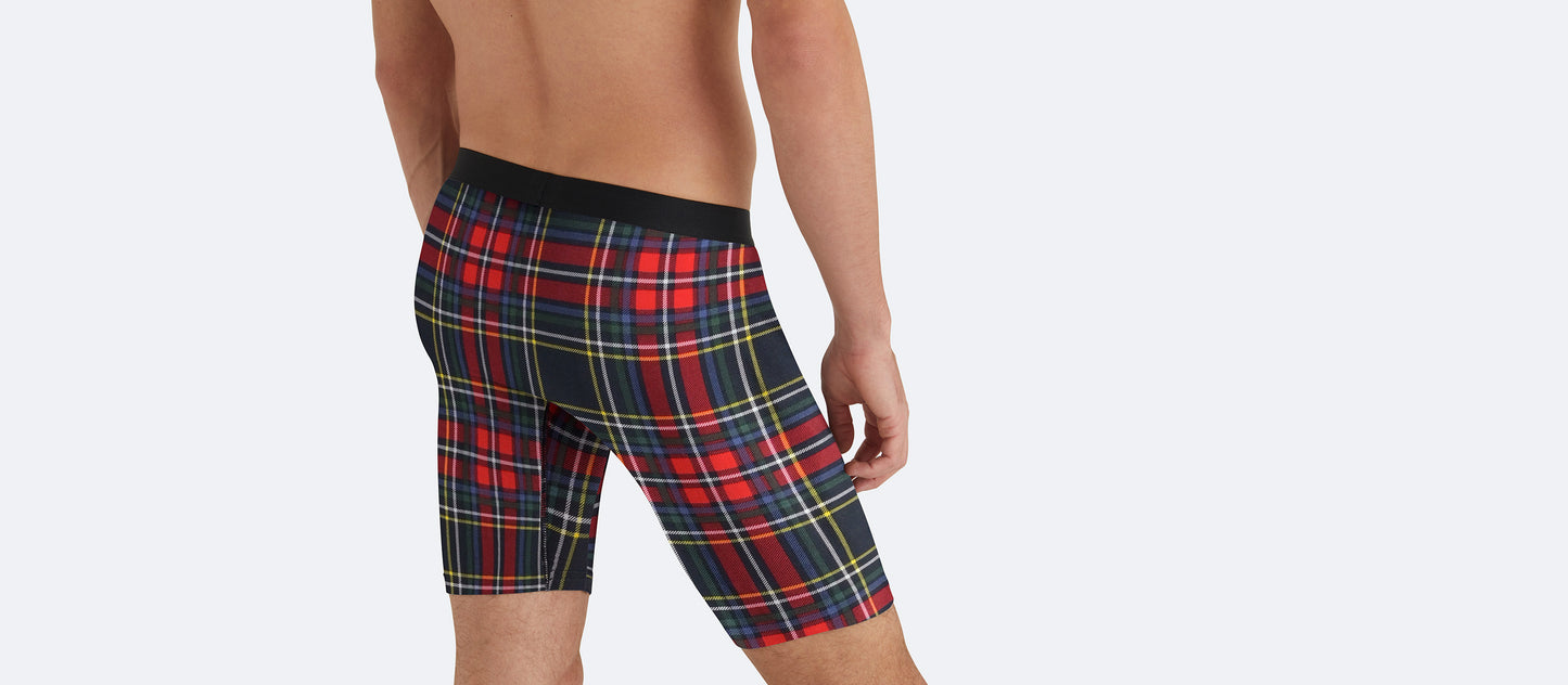 Long Boxer Brief w/ Fly | Festive Plaid