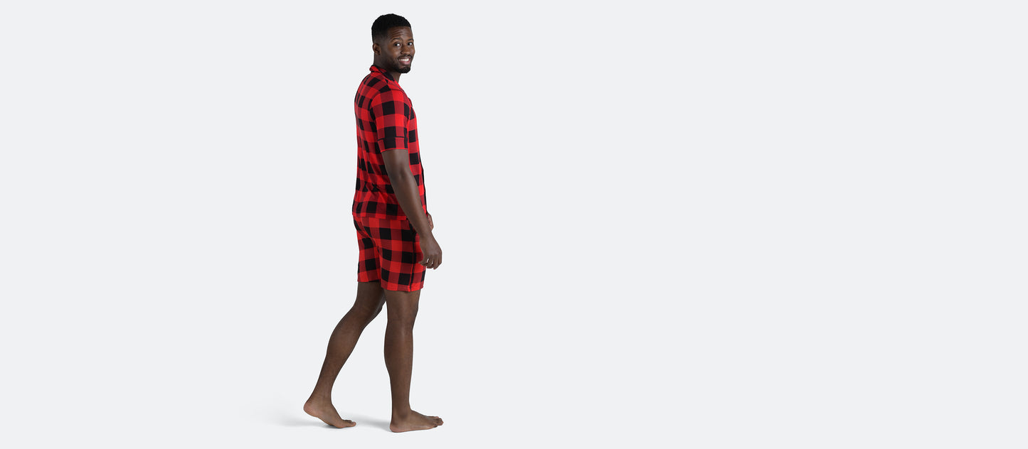 Men's Shortsleeve Modal PJ Set | Buffalo Plaid