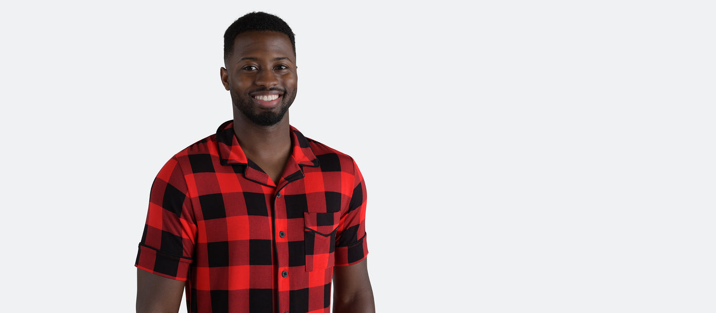 Men's Shortsleeve Modal PJ Set | Buffalo Plaid