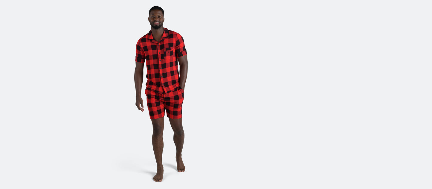 Men's Shortsleeve Modal PJ Set | Buffalo Plaid