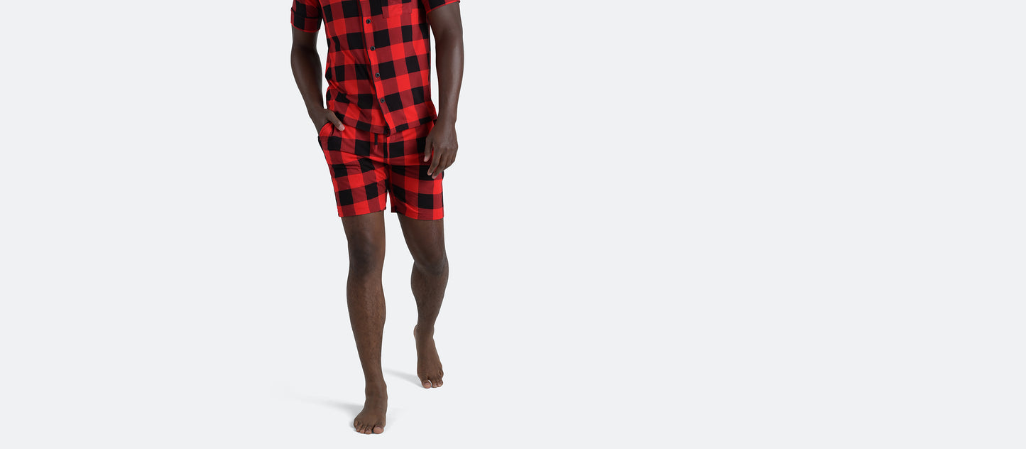 Men's Shortsleeve Modal PJ Set | Buffalo Plaid