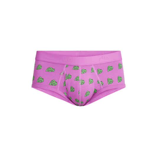 Stretch Cotton Brief w/ Fly | Monstera Leaf