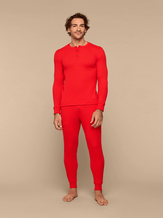 Men's Waffle PJ Set | Scarlet