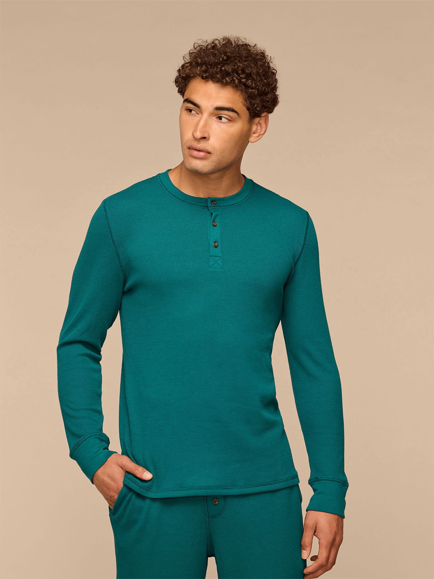 Men's Waffle PJ Set | Emerald Green