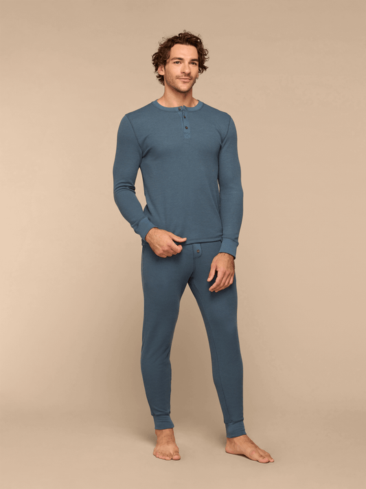 Men's Waffle PJ Set | Storm Blue