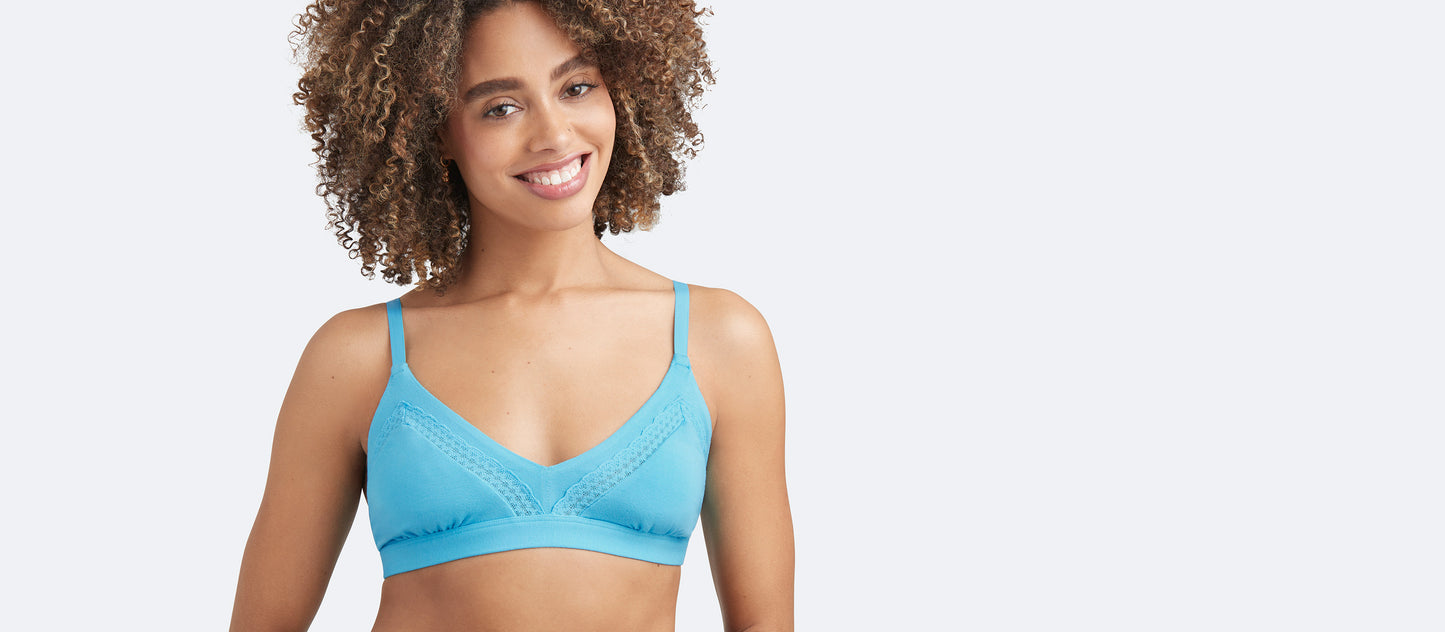 FeelFree Lace Triangle Bralette | Opal Blue