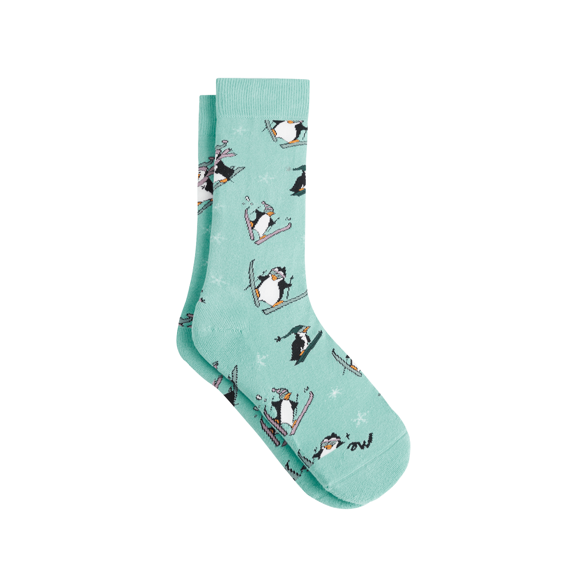 Crew Sock | Penguins on Skis