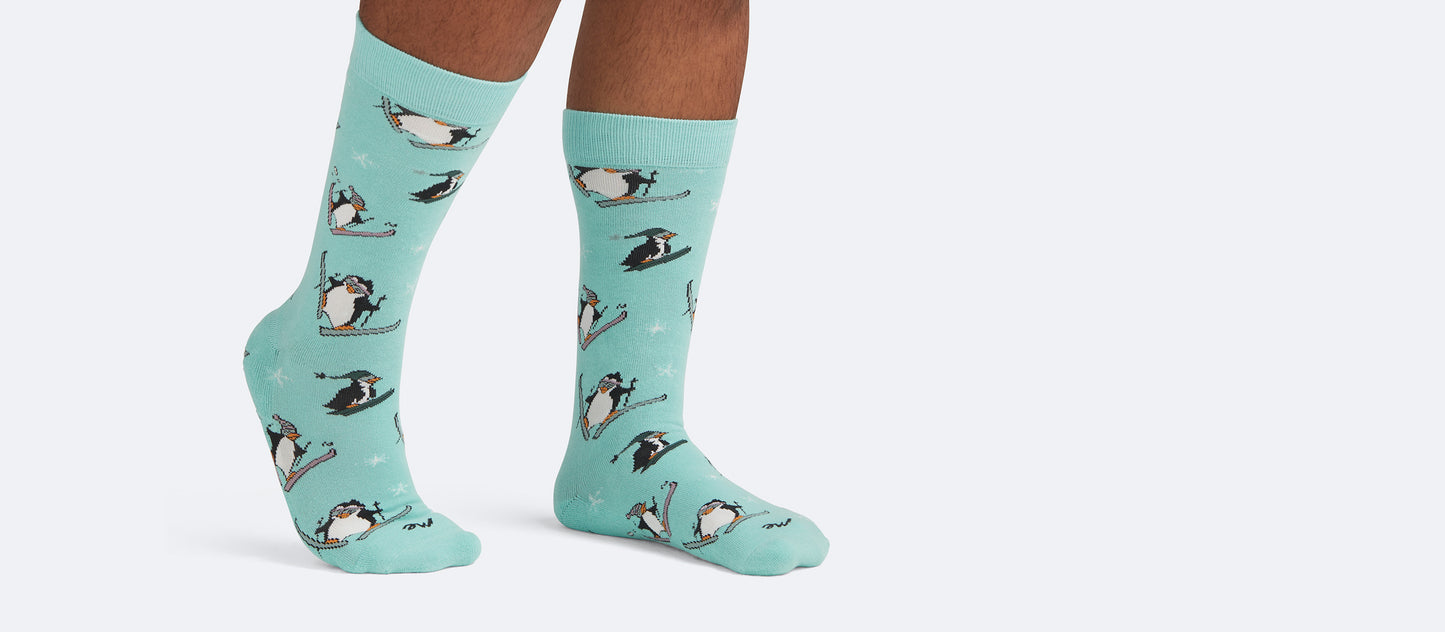 Crew Sock | Penguins on Skis