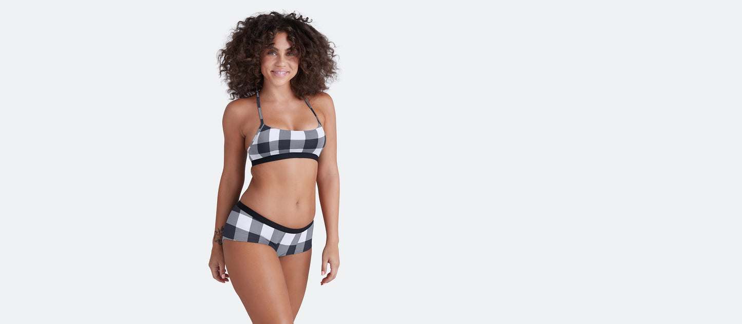 UltraModal™ Core T-Back Bralette | Gingham Plaid