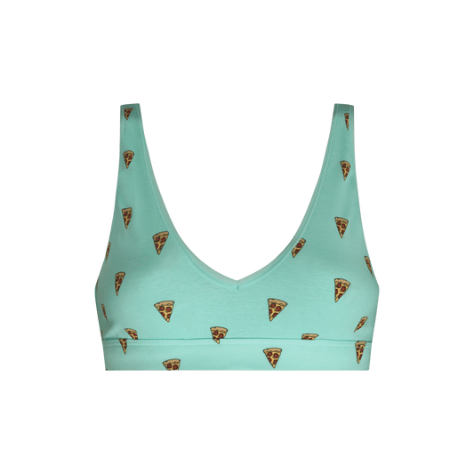 Stretch Cotton V-Neck Bralette | Pizza