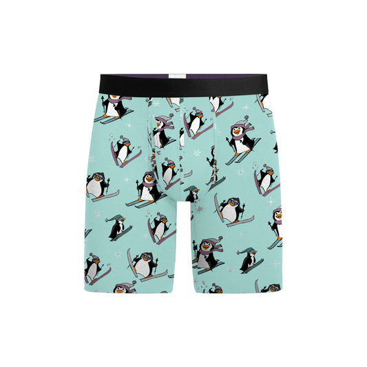 UltraModal™ Core Long Boxer Brief w/ Fly | Penguins on Skis