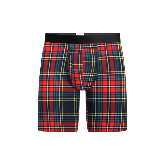 UltraModal™ Core Long Boxer Brief w/ Fly | Festive Plaid