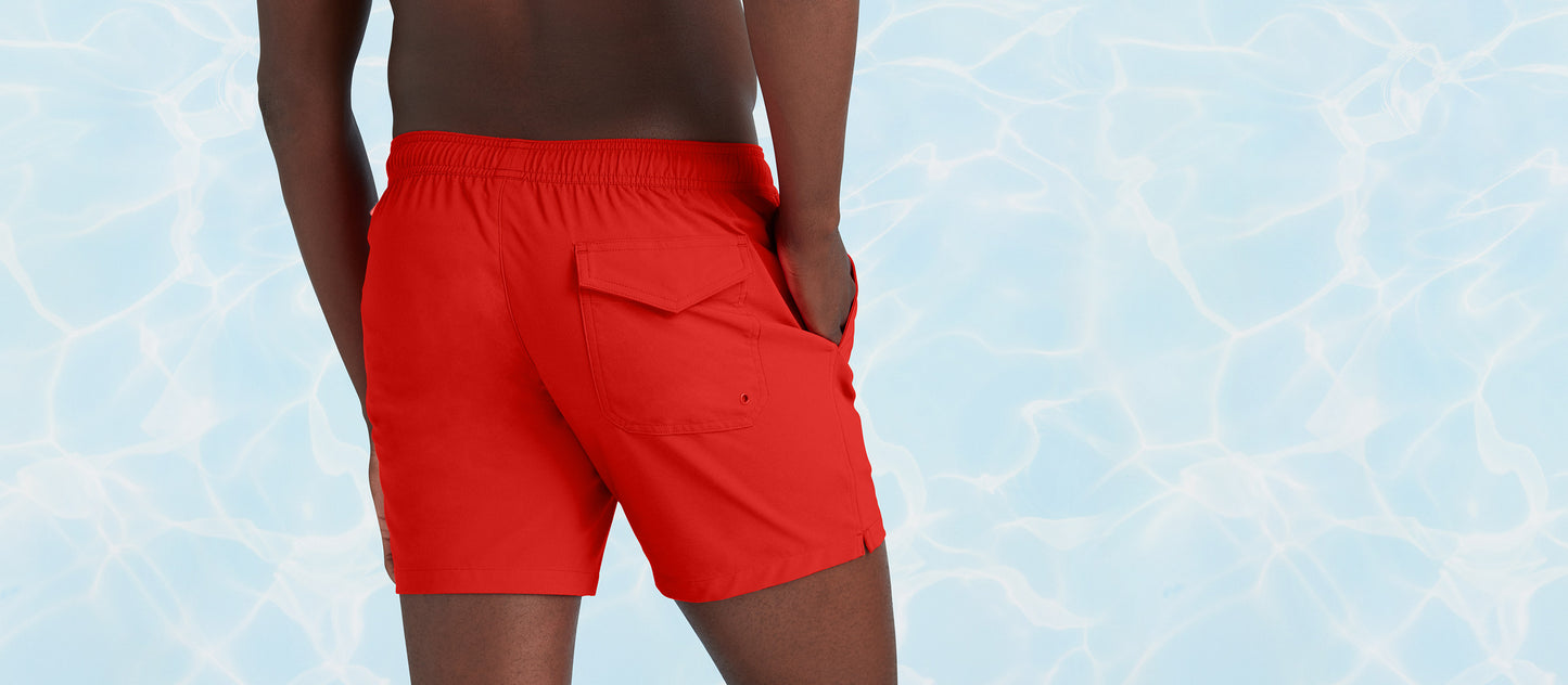 6" Swim Trunk 1.0 | Red Beach Sunset