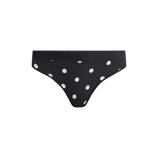 Stretch Cotton Mid-Rise Thong | Smileys