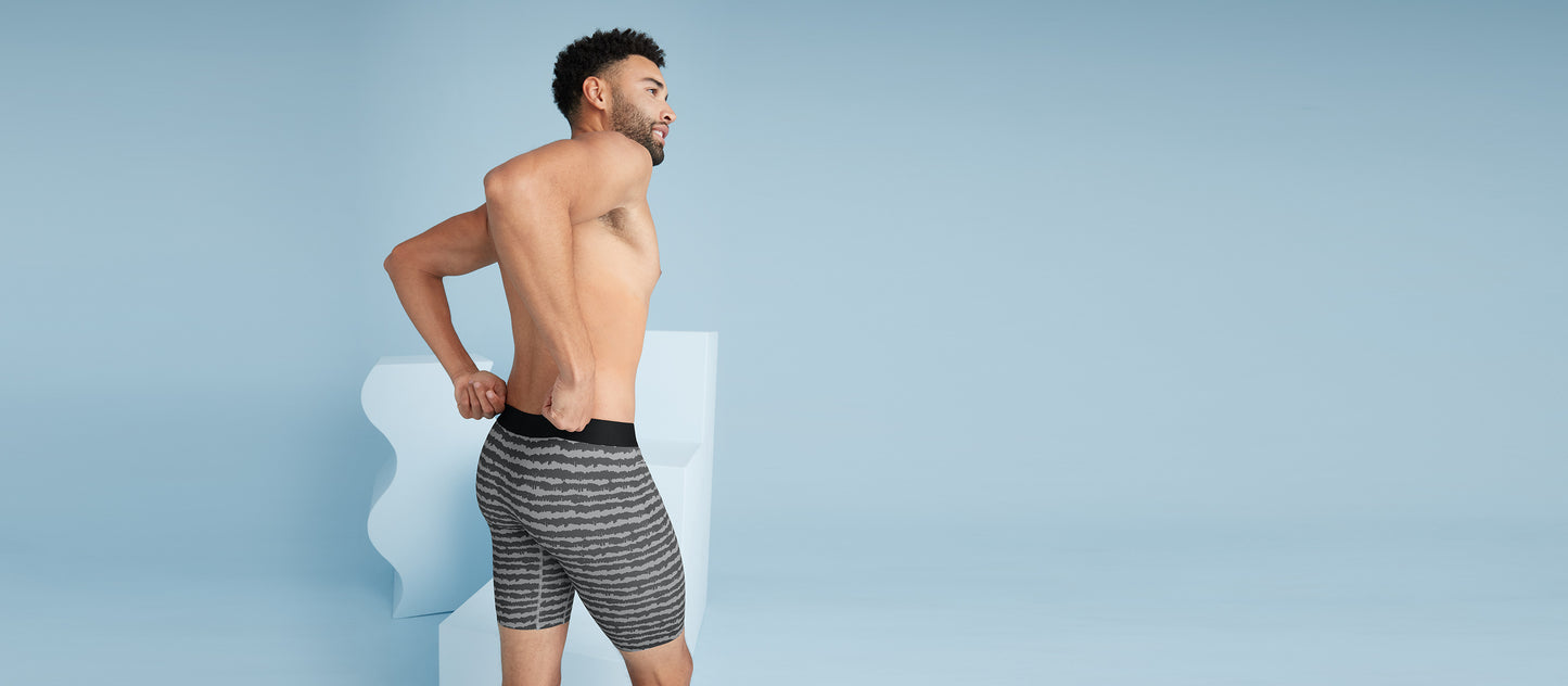 MoveMe Long Boxer Brief w/ Fly | Stripe