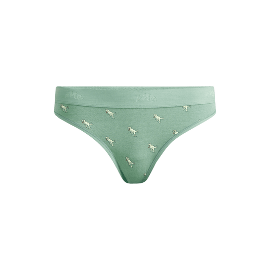 Stretch Cotton Mid-Rise Thong | T-Rex