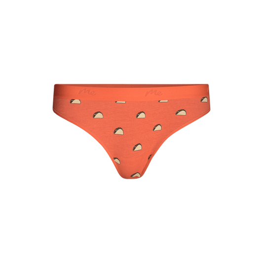 Stretch Cotton Mid-Rise Thong | Tacos