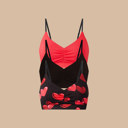 UltraModal™ FeelFree Ruched Bralette 3-Pack | Floating Hearts Pack