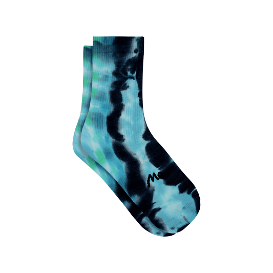 MoveMe Crew Sock | Teal Tie Dye