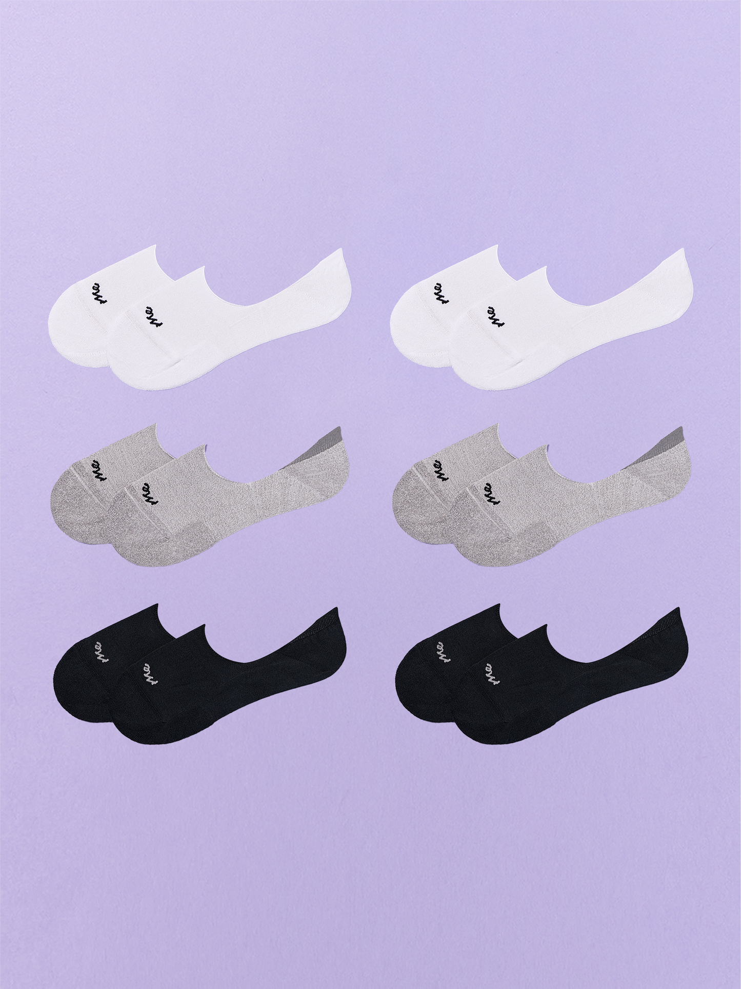 Essential No Show Sock 6-Pack | White/Heather Grey/Black Pack