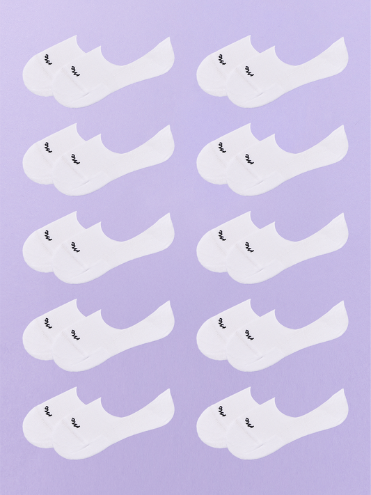 Essential No Show Sock 10-Pack | White Pack