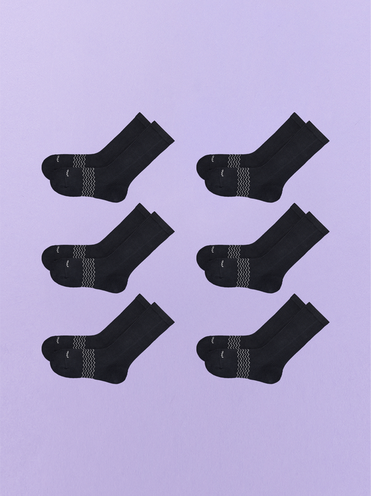 Essential Crew Sock 6-Pack | Black Pack