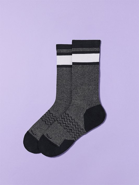 Essential Crew Sock | Grey Stripe