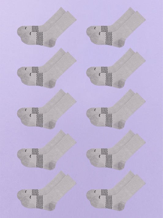 Essential Crew Sock 10-Pack | Heather Grey Pack