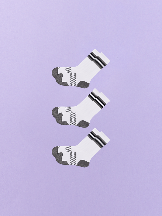 Essential Crew Sock 3-Pack | White Stripe Pack