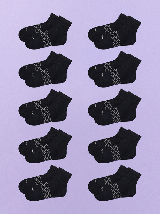 Essential Quarter Sock 10-Pack | Black Pack