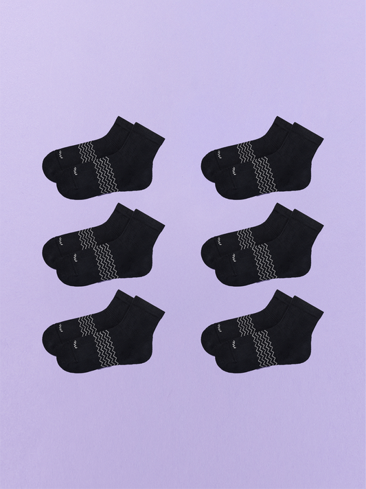 Essential Quarter Sock 6-Pack | Black Pack