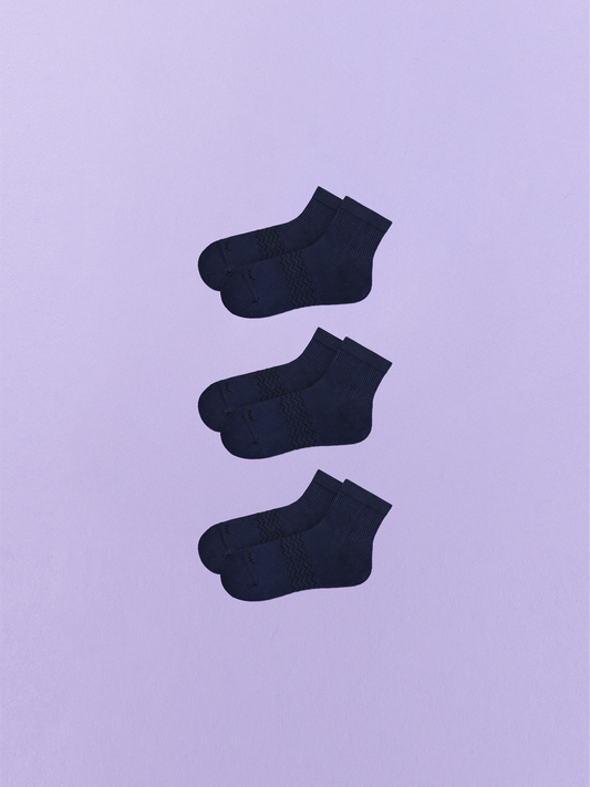 Essential Quarter Sock 3-Pack | Dark Sapphire Pack