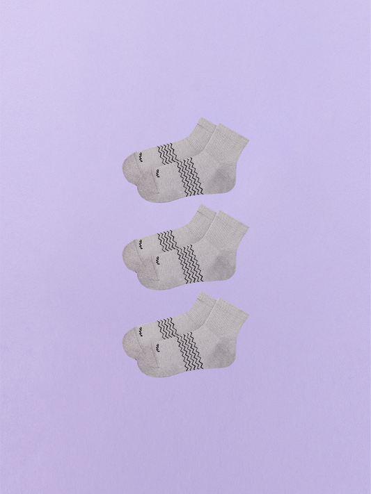 Essential Quarter Sock 3-Pack | Heather Grey Pack