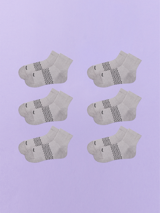 Essential Quarter Sock 6-Pack | Heather Grey Pack