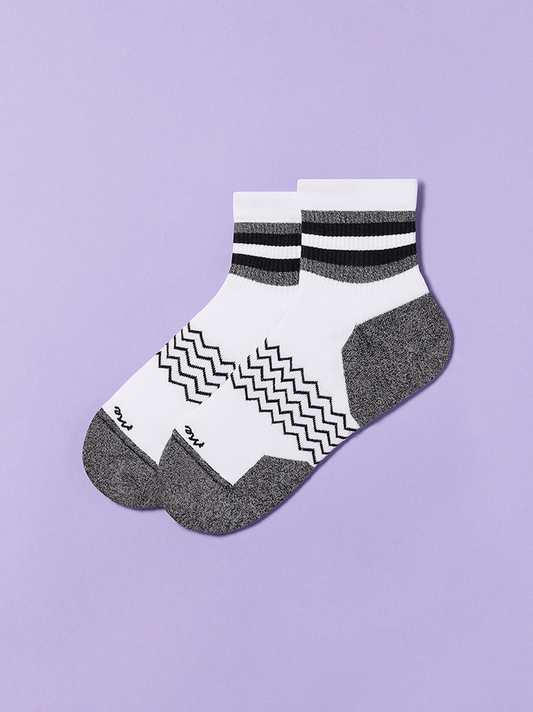 Essential Quarter Sock | White Stripe