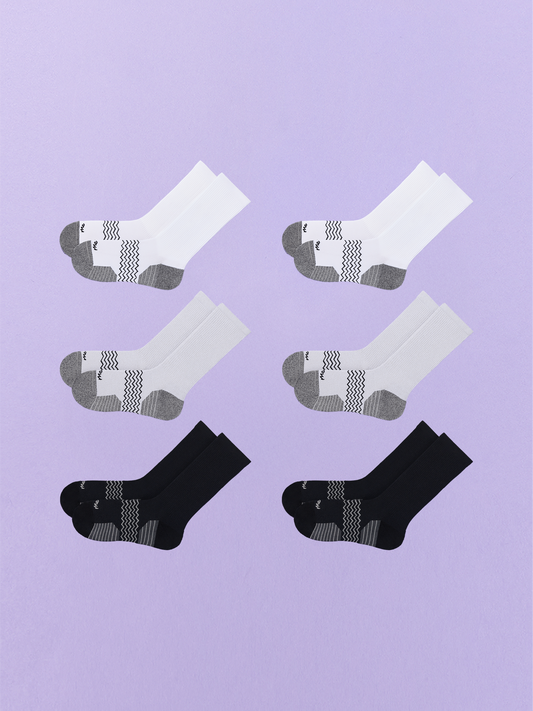 Active Crew Sock 6-Pack | White/Heather Grey/Black Pack