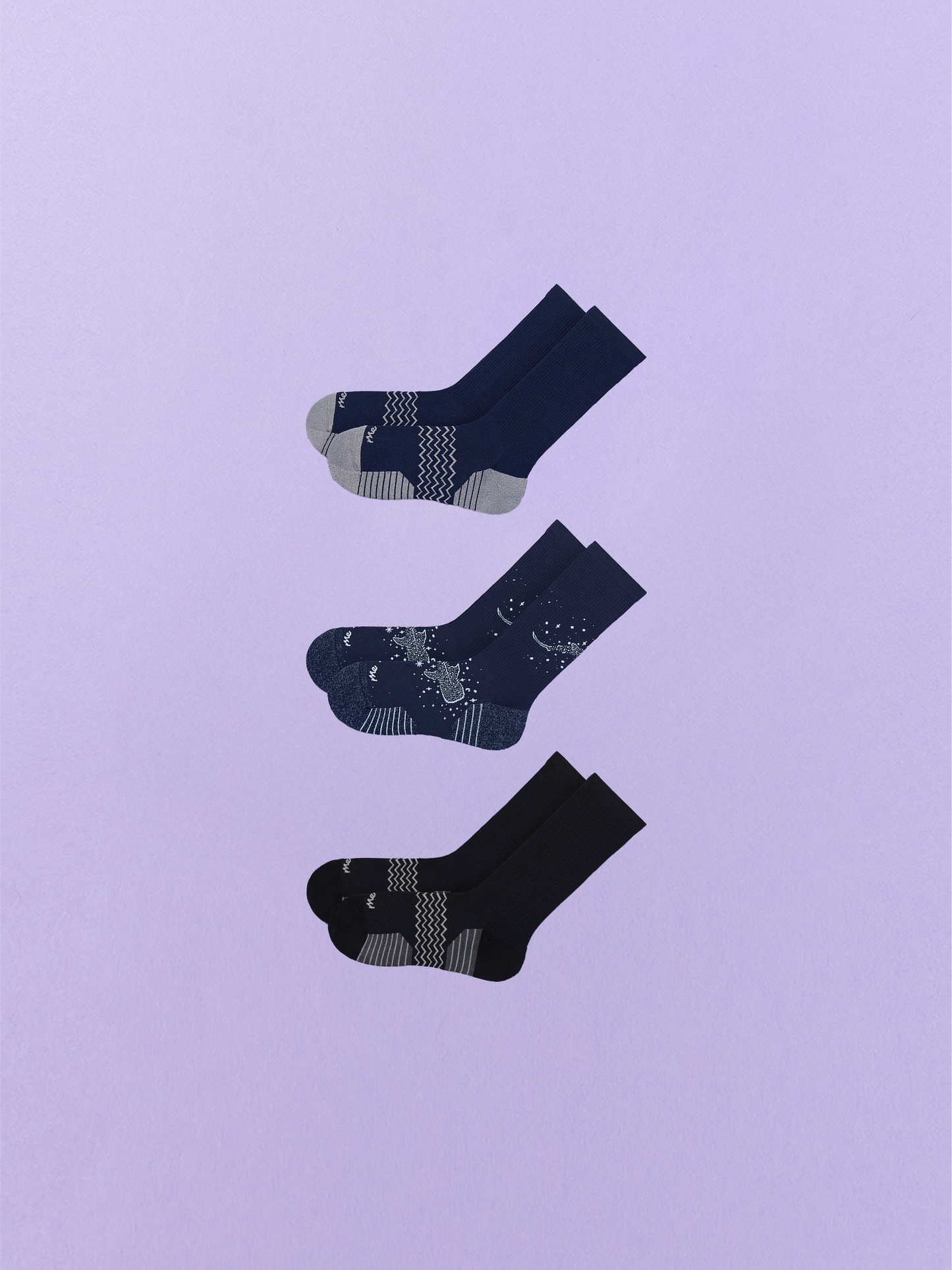 Active Crew Sock 3-Pack | Starry Sharks Pack