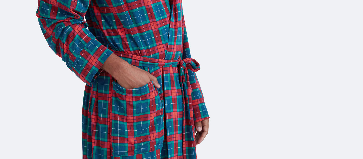 Unisex Hooded Modal Robe | Very Merry Plaid