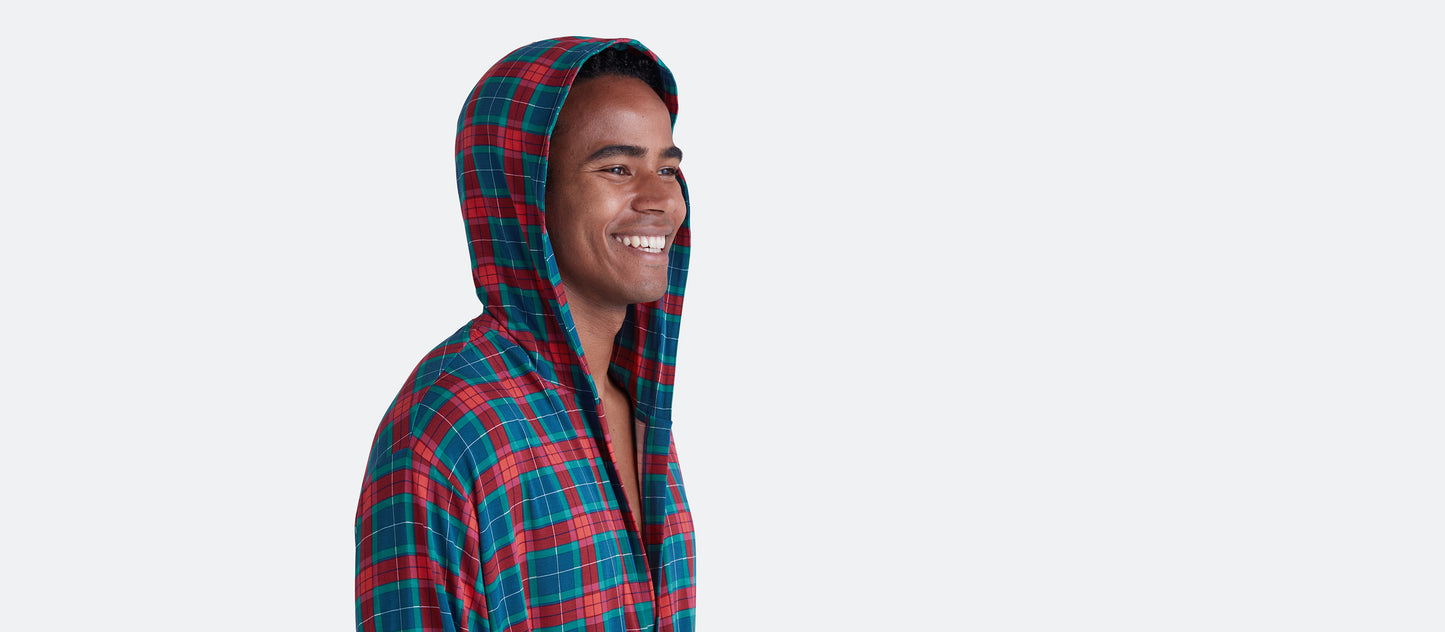 Unisex Hooded Modal Robe | Very Merry Plaid