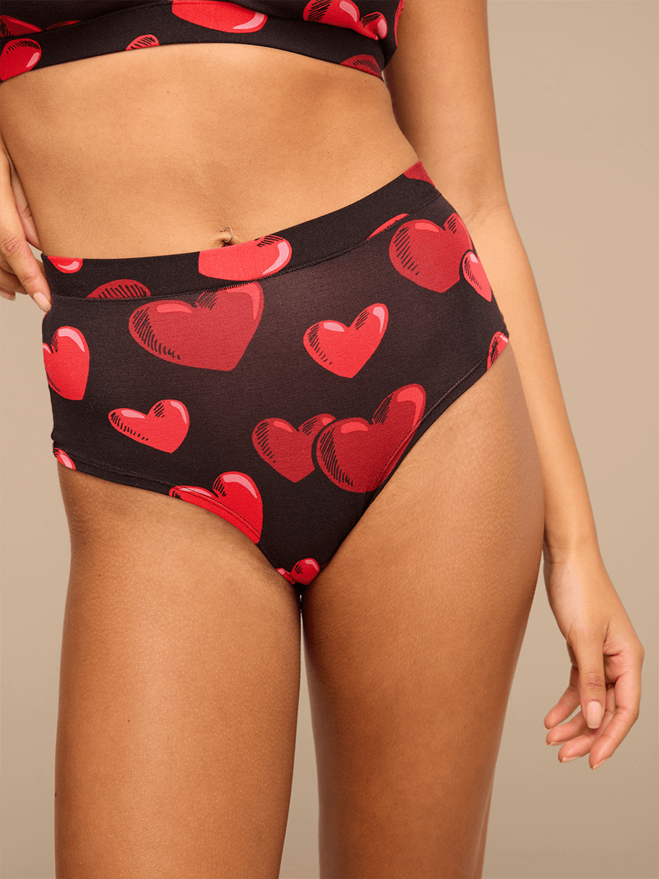 FeelFree High-Waisted Cheeky | Floating Hearts